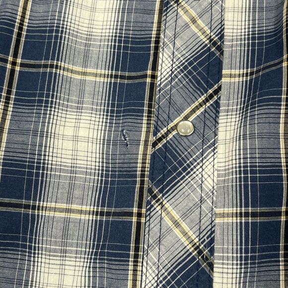 VTG Wrangler Shirt Mens XL Western Fashion Blue Plaid Pearl Snaps Cowboy‎ Rodeo - Picture 12 of 16